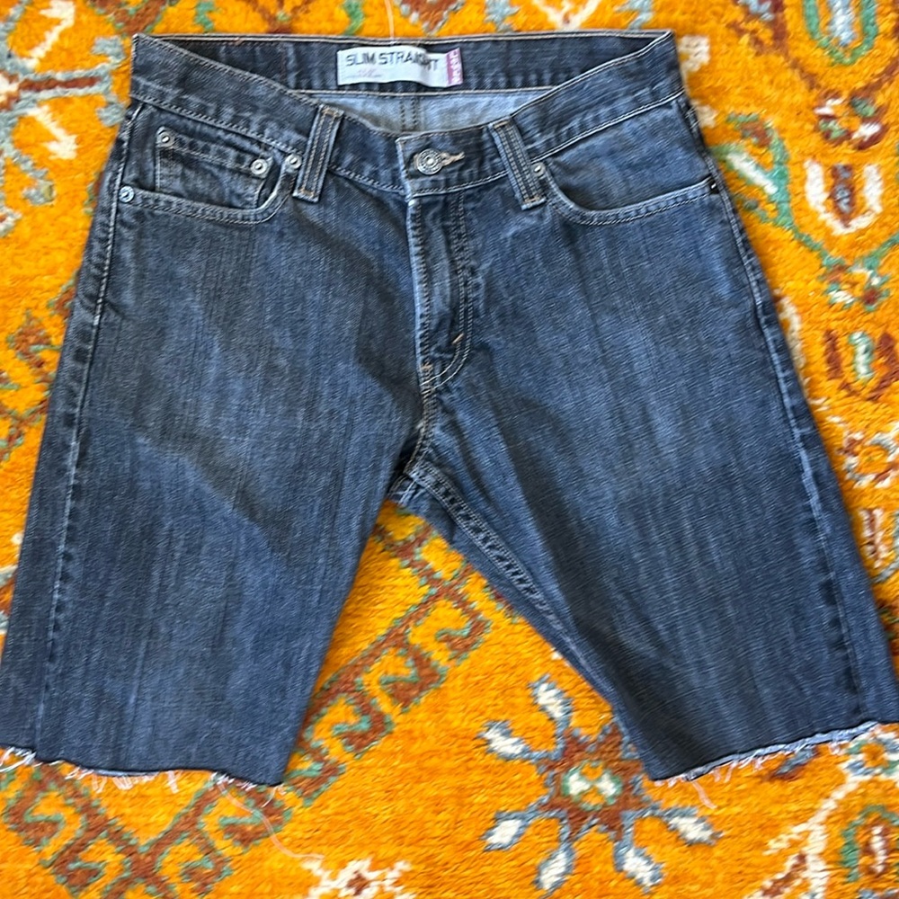 Dark grey/black vintage worn Levi's 514s Jean cutoff shorts